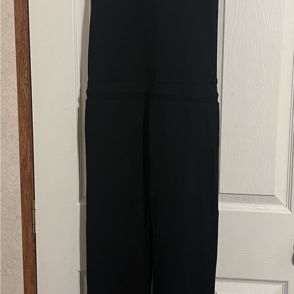Olivaceous ribbed black jumpsuit with drawstring waist side L NWOT - Picture 5 of 5